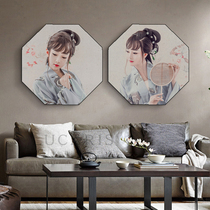 New Chinese photo customized costume photo frame octagonal retro photo frame Chinese style hanging wall enlarged photo frame making