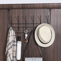 Non-punching door rear double row hook shelve clothes hanger bathroom door wall-mounted back style clothes rack cloak hook