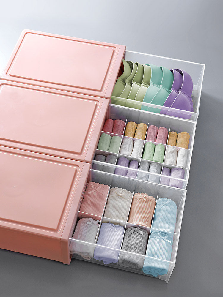 Drawer MEN AND WOMEN'S UNDERWEAR PLASTIC STORAGE BOX HOME DORM-STYLE SOCKS BRA CONTAINING BOX BRIEFS FINISHING BOXES