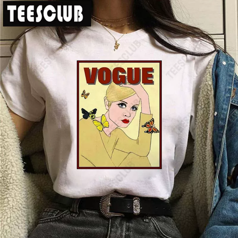 [Vogue Lip T Shirt Женская футболка с ярким принтом губ]
