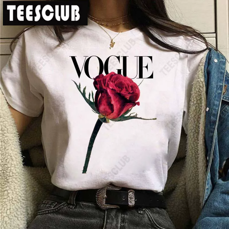 [Vogue Lip T Shirt Женская футболка с ярким принтом губ]