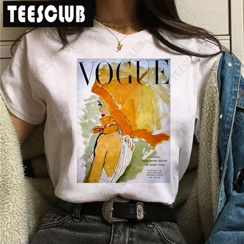 [Vogue Lip T Shirt Женская футболка с ярким принтом губ]