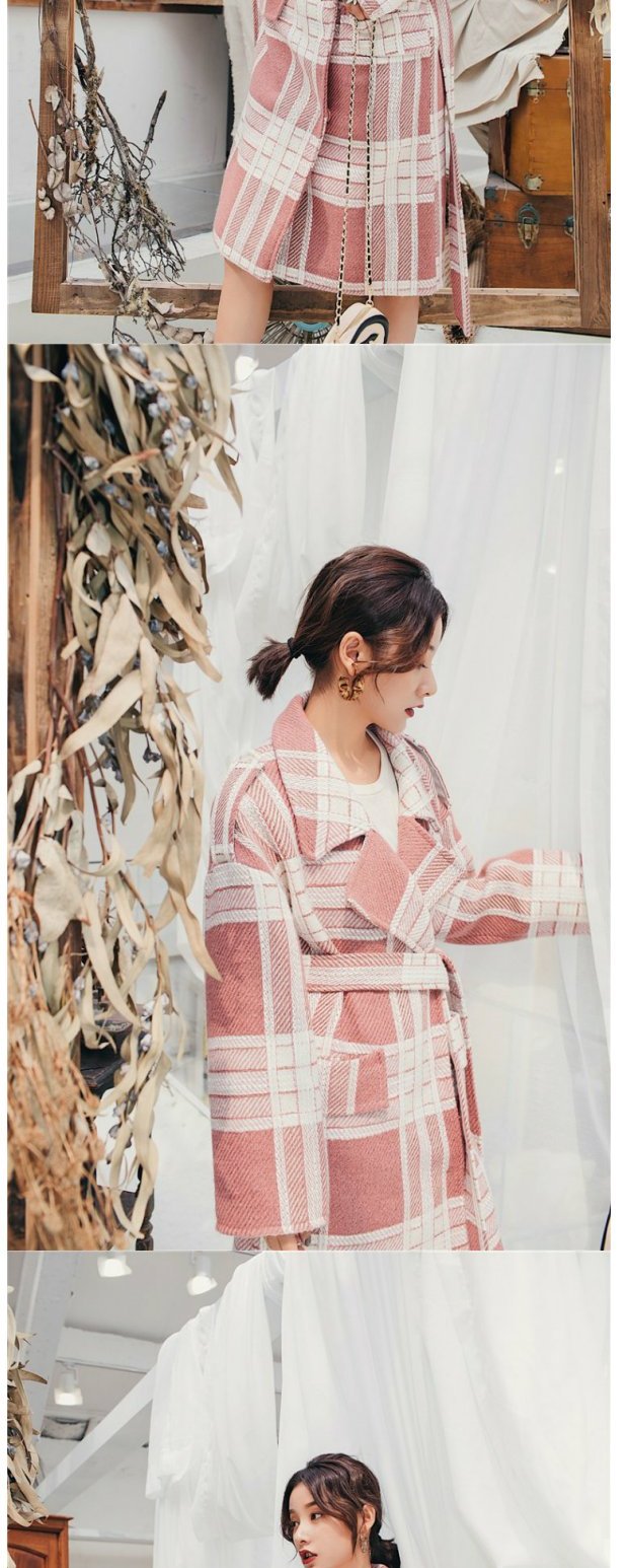 Retro gốc dán phù hợp với cổ áo len áo khoác lỏng lẻo raglan tay áo len len thắt lưng mùa đông áo khoác dạ nữ dáng dài