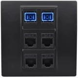 Black 2 Fiber Optical Fiber 4 -тип шести -тип сетевой панель 86 Тип четыре -дигита компьютерный сетевой кабель плюс двойной порт SC Light Pupa Socket