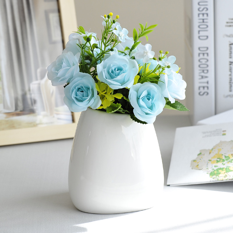 Sweetheart Rose Nordic Simulation Flower Set Rose Fake Vase Fittings Living Room Interior Decoration Flower Art