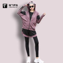 Autumn and winter long sleeve yoga suit plus size fat mm loose 200 jin quick dry gym running sports suit women