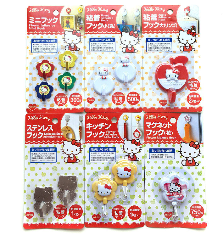 Japan HELLO KITTYHello bathroom Kitchen Xuanguan apple flowers resistant to heavy hook S type hook