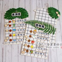 Kindergarten ring Chuangsen Department ins regional rules card hanging linen mat into the District Card class layout area corner sign