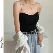 Day Ensemble Beauty Back Harness Vest Woman External Wearing ins Chauded with high waist short section Exposed Navel Sleeveless Skin-tight Sport Blouse