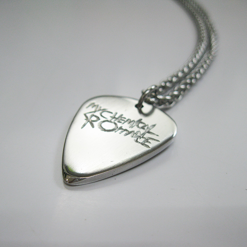 my chemical romance my chemical romance hand carved guitar pick necklace custom