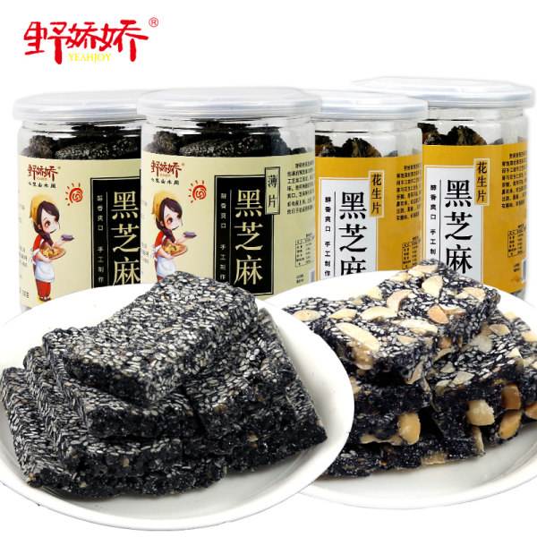 0添加 野娇娇 黑芝麻片/花生片 235g*4袋 天猫优惠券折￥26.9包邮（￥36.9-10）3组合可选