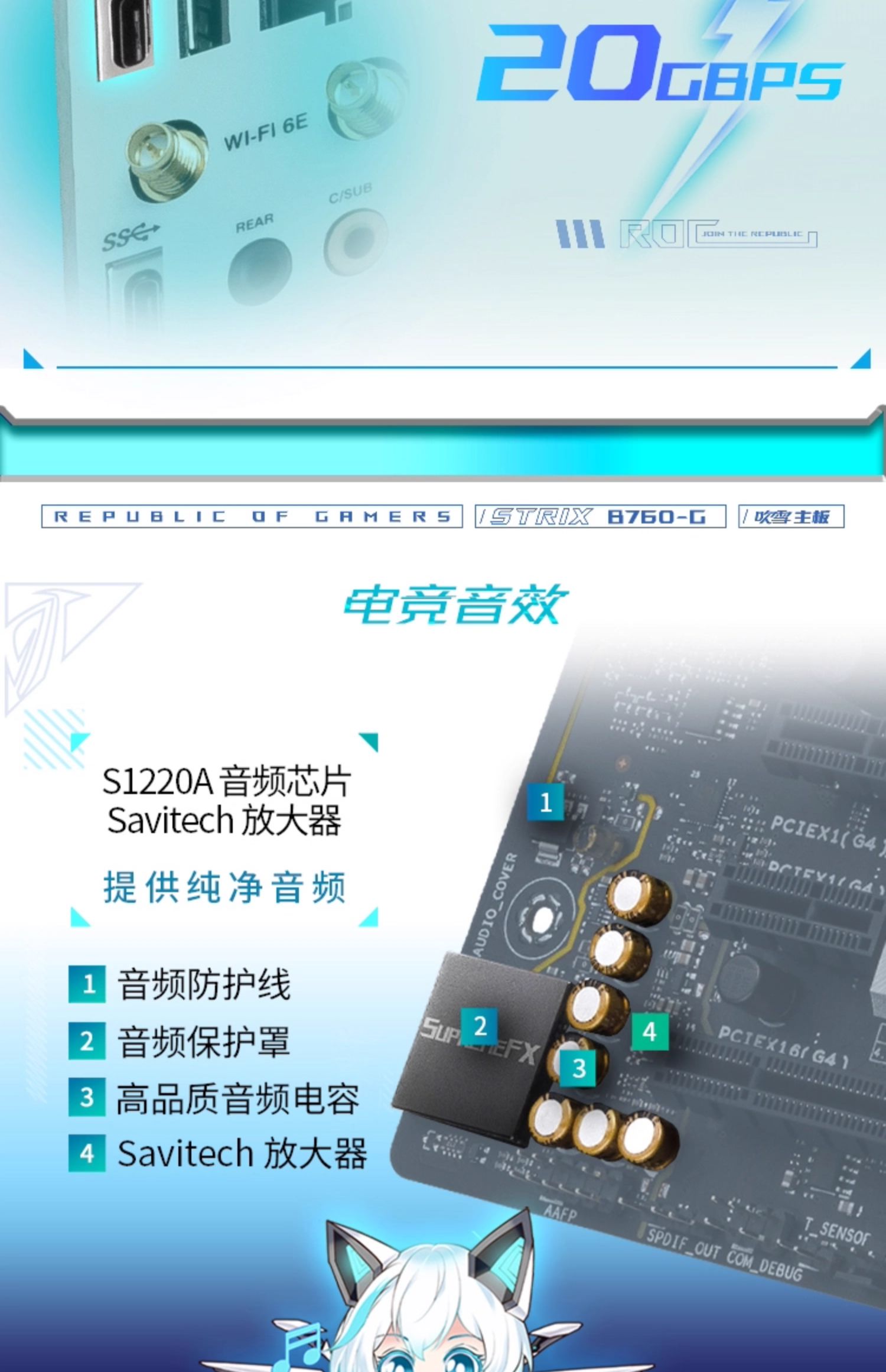 Asus/华硕ROG小吹雪 STRIX B760-G GAMING WIFI/D4台式机电脑主板插图10