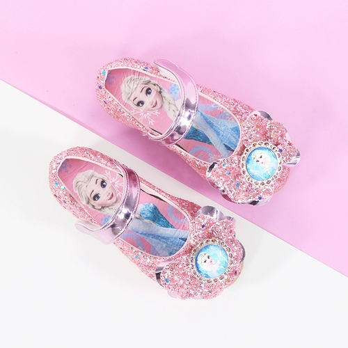 Детская обувь на высоком каблуке для принцессы для кожаной обуви, подходит для подростков, «Холодное сердце»