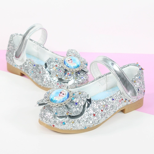 Детская обувь на высоком каблуке для принцессы для кожаной обуви, подходит для подростков, «Холодное сердце»