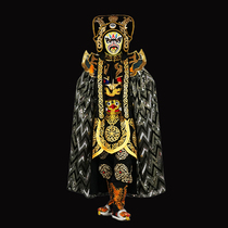 Sichuan opera face change black gray gold shoulder butterfly shoulder seam flower face change clothing full set of distribution 12 face change face masks