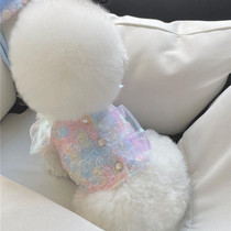 INS Wind Korea Summer Fall Man fish Ji embroidered pendant with skirt Doggy teddy Bears short Bears Strap Pet Clothes