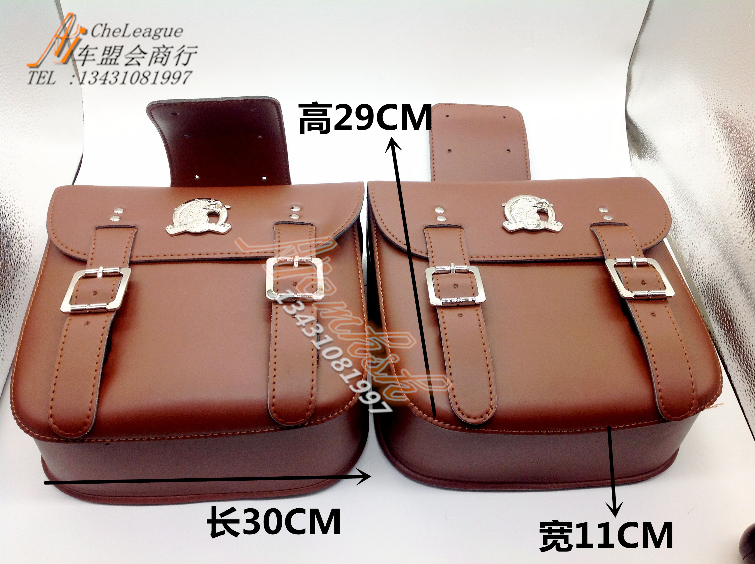 Retro Brown Motorcycle Side Pack for Halley Cruise Prince Modified General Waterproof Waterproof Waterproof Waterproof Knight Saddle Pack