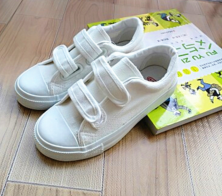 Double star children's canvas shoes boys and girls white sneakers casual shoes spring new