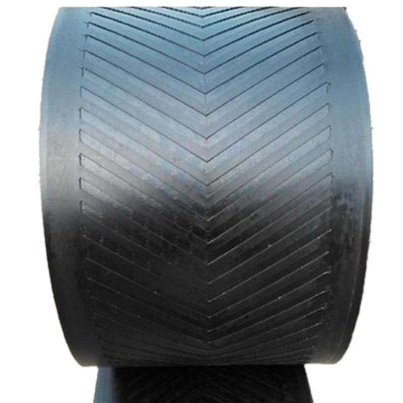 Rubber conveyor conveyor belt canvas nylon flat herringbone shaped conveyor belt anti-slip and abrasion-resistant ring conveyor belt