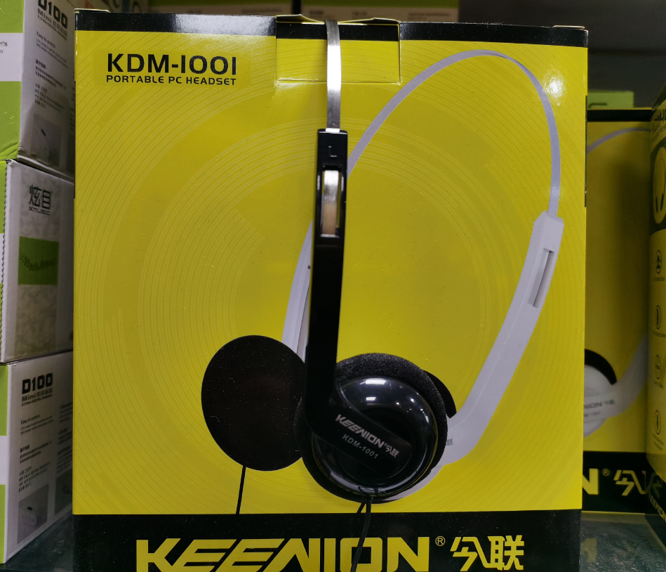 Today's KDM1001 head-mounted computer headphone earbuds double-plug with wire-control tone handy and portable-Taobao