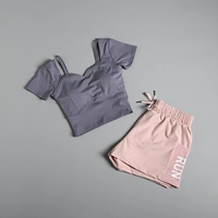 Синие розовые шорты, короткий рукав