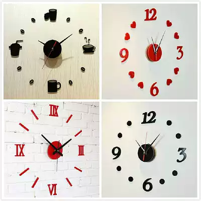 Simple modern clock DIY clock personality clock Acrylic clock wall sticker Living room wall clock sweep second movement mute