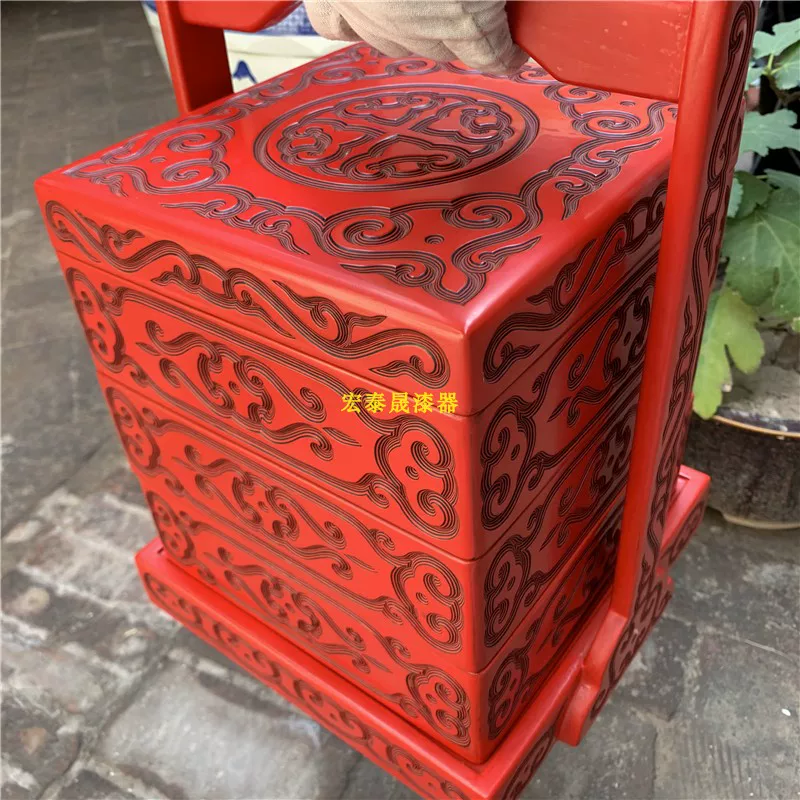 Box-резьба по облакам бутиковая лакированная коробка конфеты коробка рога резной сухофрукт блюдо жареная утка китайская еда коробка
