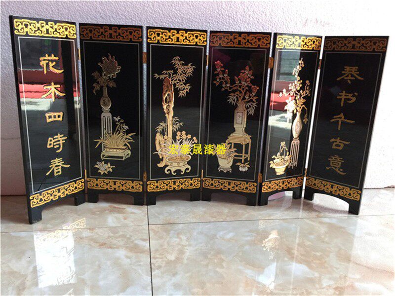 Shanxi Pingyao Push Light Lacquer Screen Qinyuan Garden Spring Poetry to Lead Gift Conference Souvenirs