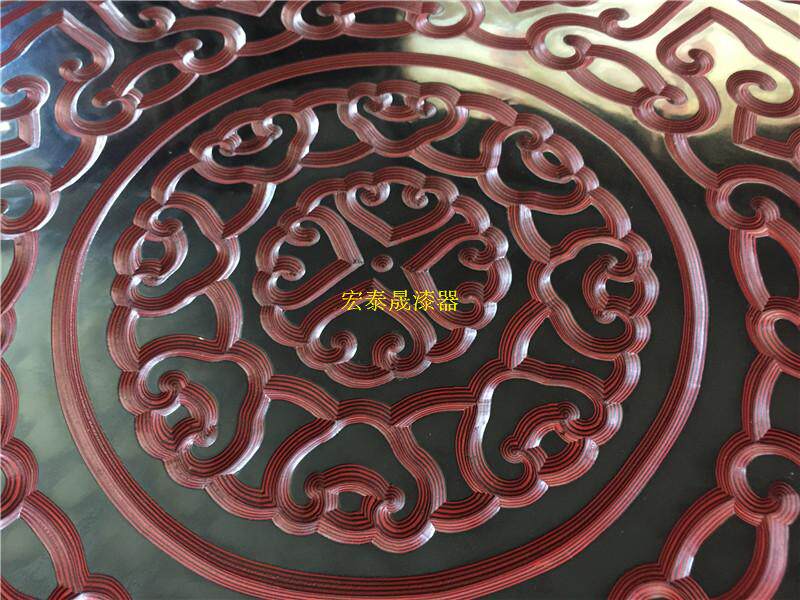 товар из китая 平遥漆器茶桌绣墩 剔犀工艺品 云纹雕刻万事如意乔迁新居礼品 OTHER