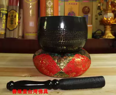 Big chime copper chime, good fate Hall, Taiwan chime 7-inch 18cm copper chime to send Ebony wooden stick Buddhist Temple wooden fish