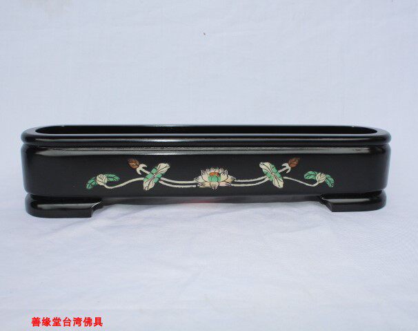 Lying incense burner line incense burner incense burner incense road 10 inch Taiwan handmade lotus shell ebony reclining incense burner edge gathering supplies