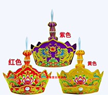 Piruo hat five Buddha Crown handmade Piru hat monk hat master hat five Buddha hat Buddhist Temple supplies
