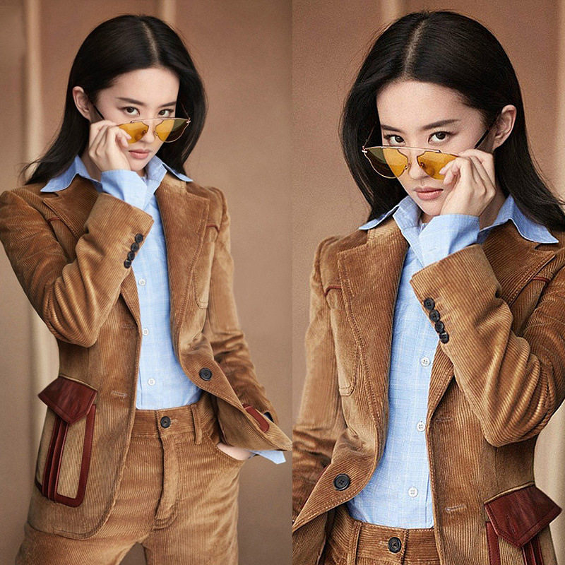 Advanced Sensory Fried Street Career Autumn Clothing Inglées Fashion High-end Small Suit Two Sets Lamp Core Suede Suit Woman