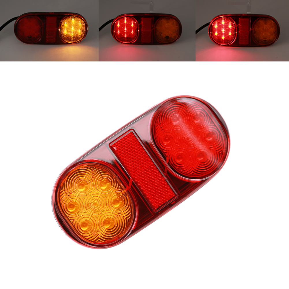 14LED oval car trailer trailer trailer rear taillight brake steering assembly universal modification 12V