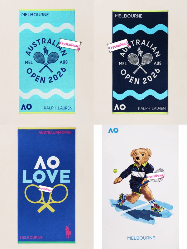 In-Stock Australian Open Towel Ralph Lauren Collaboration Limited Edition Athlete Polo Bear Beach Towel 520 Birthday Gift
