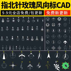 North Compass Rose Wind Vane Master Plan Construction Drawing Scale Cad Legend Icon Block Material Library