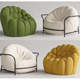 Modern Nordic Cartoon Living Room Lazy Home Decor Polar Bear Apartment Creative Single Sofa Sketchup Model