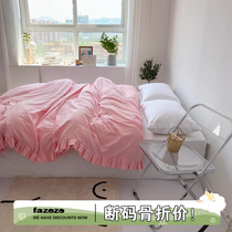 Ice cream 3 color light - tied girl beds Han wind cotton is washed with cotton pure color cover can be customized