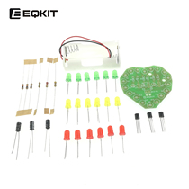 Colorful LED circulating light parts electronic production kit heart colorful LED flash electronic DIY kit