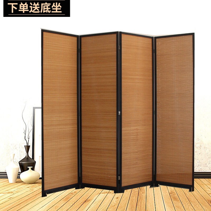 Solid wood screen partition Chinese retro nostalgic screen mobile simple folding living room porch screen tea room partition