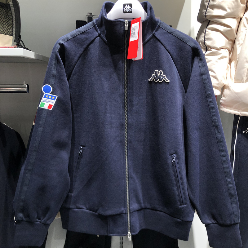 In Stock Kappa Men's 2026 New Logo Double Zipper Knitted Embroidered Sports Casual Jacket K0G12Wk04