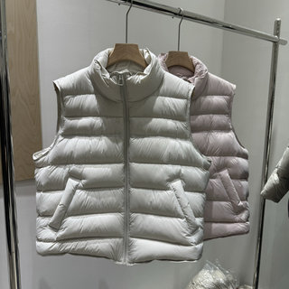 2025 Winter New Style Stand Collar down Vest for Women, Korean Fashion Versatile 90% down Warm Sleeveless Vest Jacket