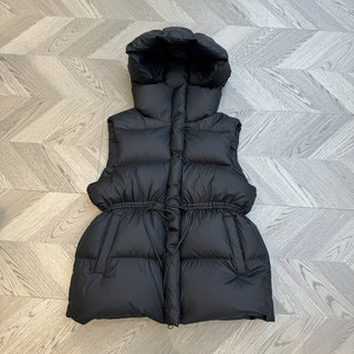 Winter New Fashion down Vest for Women, Waist-Cinching, Hooded, Warm, 90% White Duck Down, Thickened, Sleeveless Vest, Winter