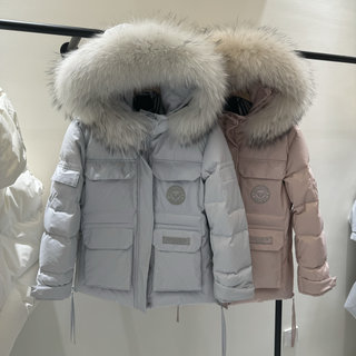 2025 Winter New Style Real Fur Collar Workwear Parka down Jacket for Women, Mid-Length, Loose Fit, Warm, Thickened Coat for Northeast