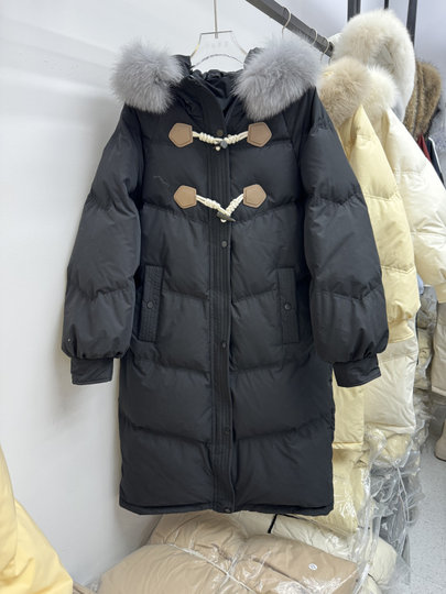 2025 Winter New Korean Style Real Fox Fur Collar down Jacket for Women, Mid-Length, New National Standard, Thickened, Over-The-Knee Coat for Northeast