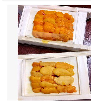 Beijing flash delivery of live kill fresh sea urchin yellow sashimi wooden boxed sea urchin Japanese and Korean cuisine is delicious raw