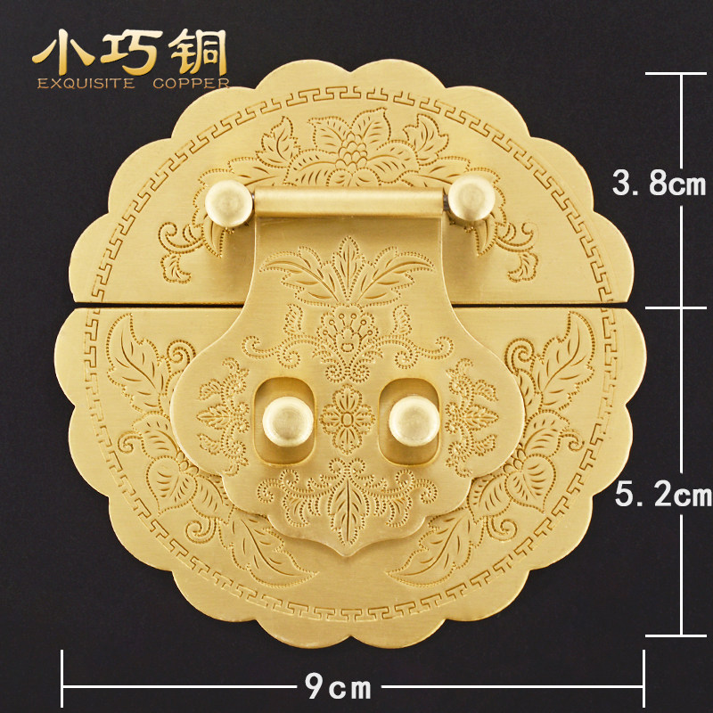 Zhangmu Case lock imitation ancient lock buckle box Pure Copper Hardware Bronze Accessories Old Furniture Retro Card Shoes