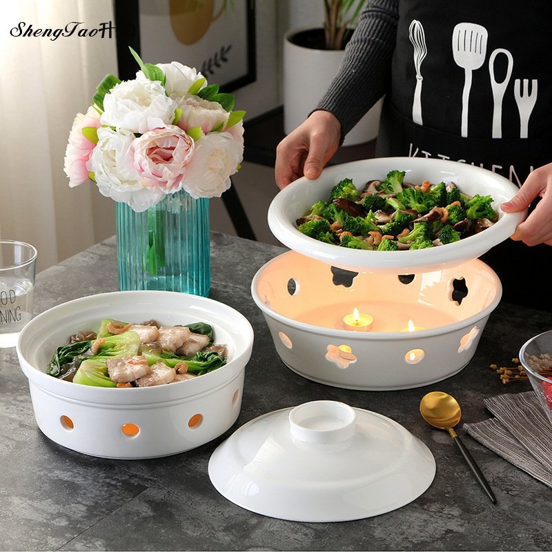 Ceramic with lid solid liquid alcohol stove Mingfire high temperature resistant hotel Home small hot pot dry pot candle stove insulation