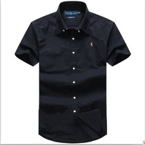 2021 summer Korean Tide mens short sleeve shirt cotton work shirt slim simple generous half sleeve shirt Black