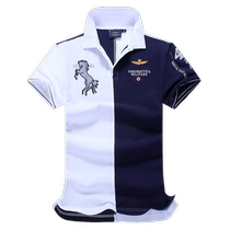 2021 Summer AM Air Force One vintage men sports polo shirt T-shirt stand collar color trend short sleeve shirt